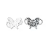 Hebilla de Pulsera de Plata de Ley S925 Plata Tailandesa Flor de Loto Mariposa Hebilla de Cola de Collar de Cuerda Cristales Hecho a Mano Accesorios de Hebilla de Conexión