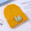 Chapéu de malha infantil europeu e americano Outono e inverno Acrílico infantil Cartoon Lã Chapéu Bebê Quente Chapéu Cor Sólida Chapéu de bebê