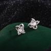Difeng 999 Pé de Prata Trevo Cheio de Diamantes Brincos Femininos Ins Coração Eterno Little Red Book Mesmos Brincos Brincos da Moda
