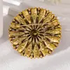 Broche de Girasol Retro Aleación Ropa de Mujer Corsage Decorativo Incrustado con Pedrería Pines Fijos Accesorios