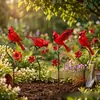 Decoración Cruzada de Estaca de Jardín Cardenal Rojo
