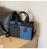 2026 Nova Moda Bolsa de Couro Jeans Color Block Bolsas de Ombro Transversais Femininas Bolsa Tote Casual para o Trabalho