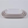 Prato de melamina prato retangular panela quente série imitação de louça de porcelana salsicha prato em pó Prato de lanche branco
