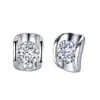 Kalemei Venta Caliente Pendientes Brillantes de Circonita al por Mayor Sin Plomo Níquel Pendientes Creativos Chapados en Platino Diamante Blanco Pendientes de Comercio Exterior