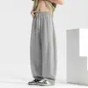 Pantalones Deportivos de Seda de Hielo Tácto Frío Forma de Plátano Verano Delgados Pantalones Deportivos Pierna Ancha Caída Rectos Pantalones Casuales para Hombre
