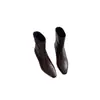 Botas Cortas Ajustadas de Cuero Suave Elástico con Punta Fina, Altura Interior de 5 cm, Tacón de Cuña, Cierre Trasero, Para Figuras Pequeñas Adelgazantes, Mujer, Otoño Invierno