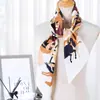 Estilo K Lenço Quadrado 90 Elegante Seda de Imitação Sarja Feminina Decorativo Lenço de Seda Feminino Toque de Seda DIY Lenço Fino de Seda