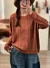 Suéter Pulóver Nuevo Redondo Hueco Otoño/Invierno 2026, Color Sólido, Top Casual de Punto Holgado de Manga Larga para Mujer