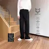 Nuevos pantalones versátiles de color liso de pierna recta con forro polar engrosado para otoño e invierno 2025 para hombre, pantalones casuales de negocios con caída y sin arrugas