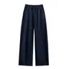 0158 Calça Reta com Cintura Elástica em Linho Tencel com Cordão de Textura Dopamina