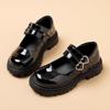 Sapatos de Couro para Meninas 2025 Primavera e Outono Novos Sapatos de Performance Infantil Sapatos de Dança Pretos Sapatos de Princesa para Crianças Grandes e Meninas