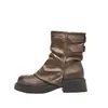 Botas Martin de suela gruesa para mujer, nueva colección de otoño 2026, estilo de bota individual, botines estilo británico, botas cálidas de invierno con forro de felpa y botines cortos con diseño de volantes