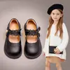 Zapatos para niñas, zapatos para niños, zapatos de cuero estilo princesa, nueva colección primavera/otoño 2025, zapatos planos elegantes para niñas y bebés, suela suave
