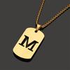 Amazon Moda Transfronteiriça Aço Inoxidável 26 Letras Vazadas Inglesas Colar Marca Militar Elegante Joia Versátil Venda Quente