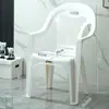 Juego de Mesa y Sillas de Plástico para Puesto de Comida, Puesto de Barbacoa al Aire Libre, Mesa Redonda para Antojos Nocturnos, Silla con Respaldo, Mesa y Sillas Sencillas e Informales para Playa