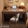 Escritorio de Madera Maciza Estilo Chino para Uso Doméstico en el Dormitorio con Cajones, Escritorio de Oficina de Computadora Multifuncional Engrosado, Mueble Escritorio para Estudiantes