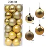 Bolas de Natal Fosca Galvanizadas Peroladas com Glitter Barril Espessado Teto Decoração de Natal Plástico PS Pacote com 24 Decoração Transfronteiriça