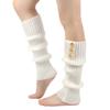 Nuevos Cubrepiés de Lana Tejida de Tres Botones para Otoño e Invierno Europeos y Americanos Calcetines Largos de Lana con Pelo Listo para Usar