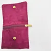 Bolsa de Armazenamento de Veludo com Tampa Flip-Top, Botão de Pressão e Zíper, Bolsa de Mão Pequena de Uso Duplo, Estojo de Papelaria Portátil, Porta-Moedas, Necessaire, Bolsa para Embalagem de Joias