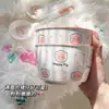 Adorable tazón de estilo lindo transfronterizo con color bajo vidriado, juego de tazón y cuchara de corazón femenino, juego de tazón y cuchara de cerámica de cerdito rosa lindo