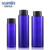 Botella de plástico PET con tapa plana para cosméticos, envases Xumin, 100 ml-250 ml, tóner, color negro
