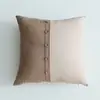 Almofada de Lançar Patchwork Listrado Botão Estilo Floresta Algodão Linho Nórdico Almofada Lombar de Escritório Fronha Atacado