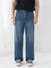 Ropa para Hombre Fengshe /clanfit Corte Recto Delgado Lyocell Verano-Primavera Nuevo Holgado Vintage Lavado Mezclilla