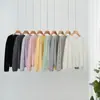 Tricô Feminino de Cashmere com Costela, Gola Redonda e Mangas Longas, Sem Costura