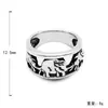 Anillo de elefante retro de tendencia europea y americana, anillo de titanio de acero dorado de personalidad, venta directa de fabricantes de joyería de acero de titanio Haiteng