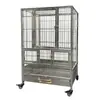 Jaula para Pájaros de Acero Inoxidable 304, Jaula Grande para Loros, Pequeña Cotorra del Sol, Myna, Periquito, Villa de Lujo para Pájaros con Vidrio Templado