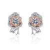 YBC una generación de cabello unos pendientes de rosa plata S925 viento frío pendientes de diamante mosant simulación de diamante joyería para la oreja