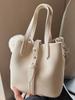Bolso Satchel Sencillo de Nicho Bolsa Cesta de Verduras para Mujer 2025 Otoño Nuevo de Gran Capacidad para Viajar en Transporte Público Bolso Cubo de Hombro Único Cruzado
