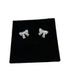 Elegantes Pendientes de Lazos Huecos Completamente Diamantados de Nuevo Estilo, Modernos y Sencillos, Diseño Único, Pendientes Versátiles