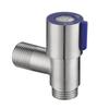Válvula de triángulo de rosca de 4 puntos de acero inoxidable 304 para agua fría y caliente, grifo especial mini para lavadora, entrada de inodoro ultracorta