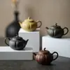 Tetera Rústica Estilo Japonés Dinastías Tang y Song, Juego de Té Kung Fu, Tetera de Cerámica Casera Calabaza, Olla para Preparar Té Hecha a Mano Estilo Wabi-Sabi