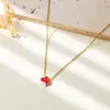 Ebay Exquisito Versátil Trébol de Cuatro Hojas Acero de Titanio Collar para Mujer Collar Trébol de la Suerte Popular Cadena para Clavícula Transfronterizo Regalo 520
