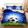Funda nórdica con estampado digital de fútbol de acuarela, adecuada para decoración de ropa de cama de niños y niñas.