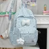 Mochila con Lazo de Lunares para Estudiantes de Secundaria y Preparatoria, Linda, Fresca, a la Moda y Sencilla, Mochila para Estudiante Mujer