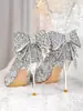 Zapatos principales de boda, zapatos de novia, tacones altos, zapatos de moño, tacones de aguja para mujer, sandalias de tacón alto estilo nuevo 2026, negros