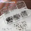 Joias de Rebite para Nail Art Estilo Hot Girl Punk Europeu e Americano Anel de Unha Quadrados Metálicos Planos Acessórios de Nail Art Base Diamante Atacado