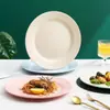 Prato de Massa Estilo Nórdico, Prato de Plástico de Palha de Trigo, Prato Redondo de 28cm para Comida Ocidental, Prato de Sobremesa, Prato de Bife, Prato Raso Plano