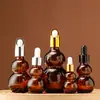 Botella de vidrio para té con esencia de aceite, botella creativa con forma de doble calabaza para envasado de cosméticos, botella de muestra pequeña para esencia portátil de viaje al por mayor