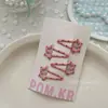 Nuevo Clip BB Geométrico de Lunares Rosa de Primavera, Pasador para el Cabello Infantil, Dulce Estrella de Cinco Puntas Barnizada, Pinza para Flequillo de Bebé para Niñas