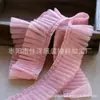 Encaje tridimensional de malla plisada con cuchilla plisada de doble capa de 5 cm de ancho, tela para el hogar Lolita, diadema para el cabello, fábrica, cabello liso