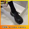 Zapatos de Cuero Casuales de Moda con Suela Gruesa para Mujer 2026 Primavera/Verano Nuevas Llegadas Estilo Británico de Nicho Zapatos de Plataforma Versátiles de una Sola Pieza para Mujer