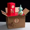 Celebridad de Internet 0.5 kg Calabaza de Cerámica con Forma de Jarra Sellada Vintage para Vino 500 ml Tetera Wukong Chang'An para Licor, Té con Leche y Bebidas
