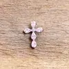 Brinco de argola em liga de titânio F136 com zircônia em formato de gota e cruz G23 titânio rosca interna zircônia piercing labial piercing de língua joias perfurantes