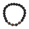Pulsera Europea y Americana para Hombre Transfronteriza Pulsera Fresca Combinación de Piedra Mapa Obsidiana Piedra Mate Pulsera de Cuentas para Hombre Set de Pulseras