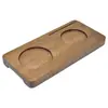 Juego de Bandeja para Tazas de Sake Tabla de Madera Agujero Doble para Taza Tarjeta Posavasos para Degustación de Café Preparado a Mano Café 3 Bandejas Bandeja de Madera