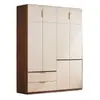Armario para uso doméstico, mueble de almacenamiento para dormitorio, adecuado para apartamentos de alquiler, con puertas dobles, compartimentos separados, armario económico para almacenamiento infantil, mueble para mirador